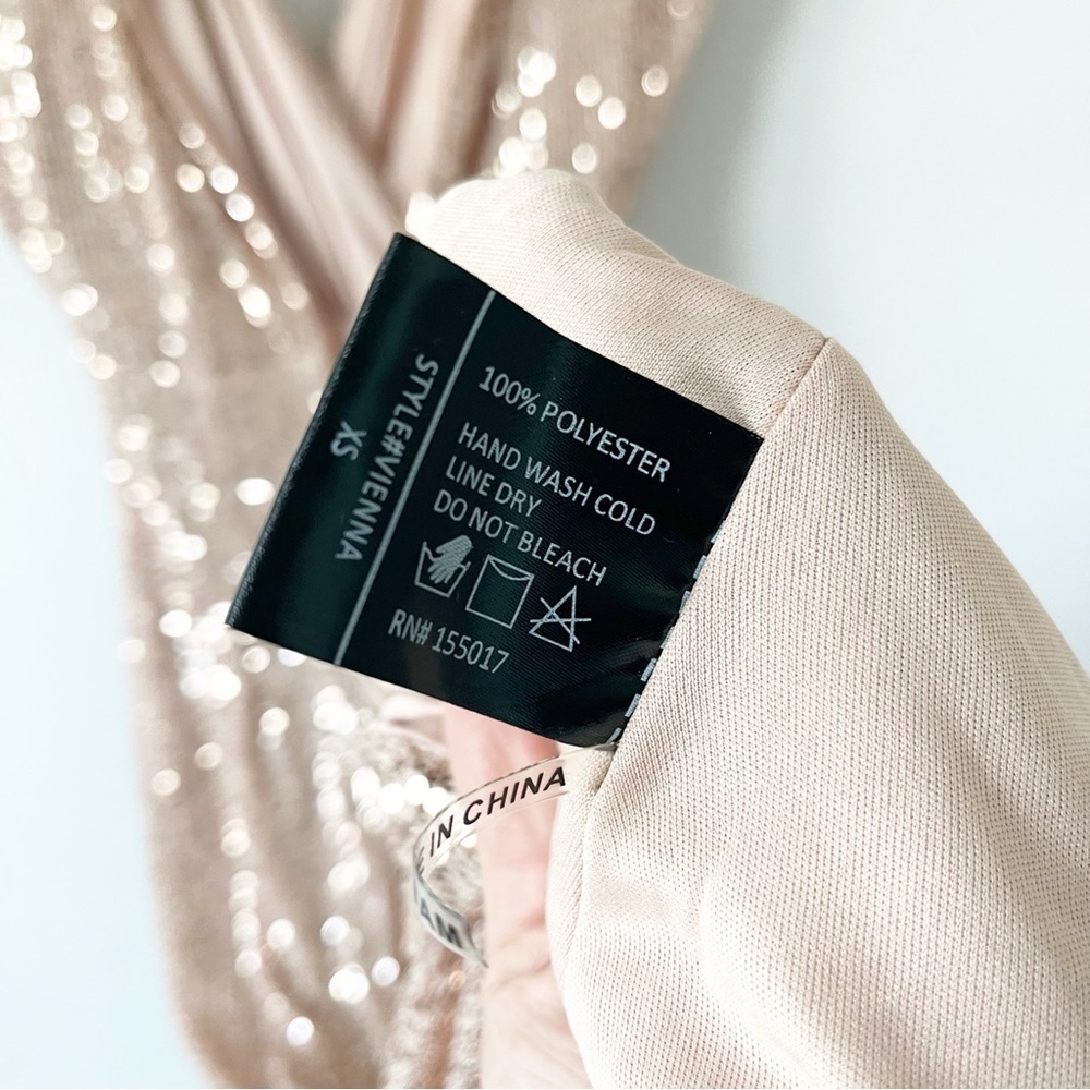 Baltic Born Vienna V-Neck Sequin Formal Maxi Dress in Champagne - Picture 9 of 10